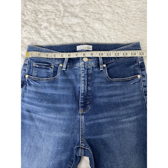 Ann Taylor LOFT Made and Loved Jeans 29 Modern Boot Blue Denim The Kick Crop - Picture 10 of 14